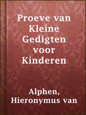 cover image of Proeve van Kleine Gedigten voor Kinderen